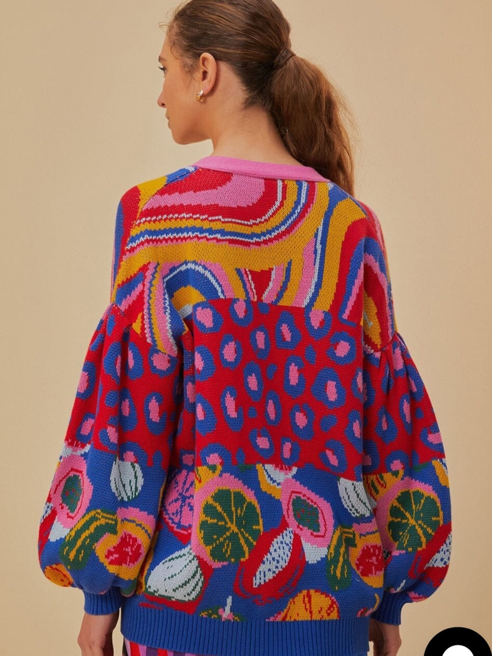 Farm rio mixed prints knit cardigan - Picture 2 of 3